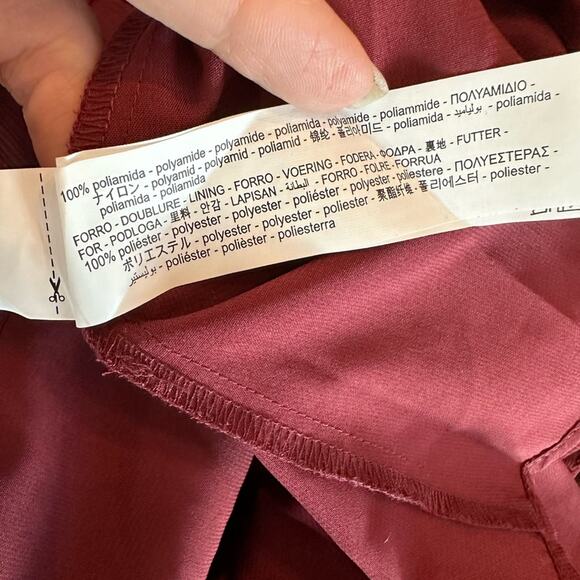 Zara Maroon Polka Dotted Mesh Mini Dress SZ Small NWT - Picture 10 of 11